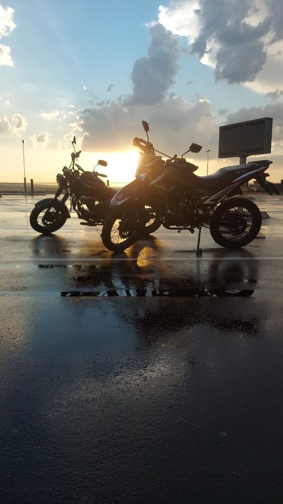 Mine and my boyfriend's motorcycle.