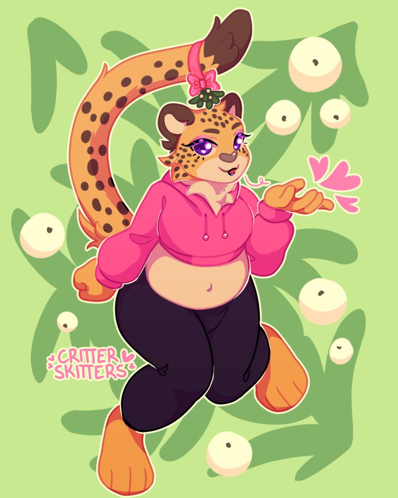 A mini illustration of a flirty cheetah.