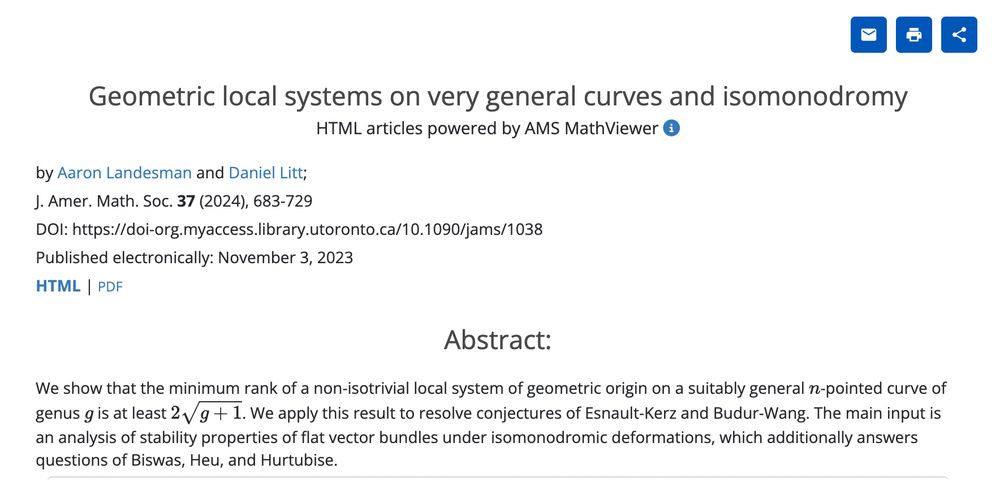 Geometric local systems on very general curves and isomonodromy, JAMS