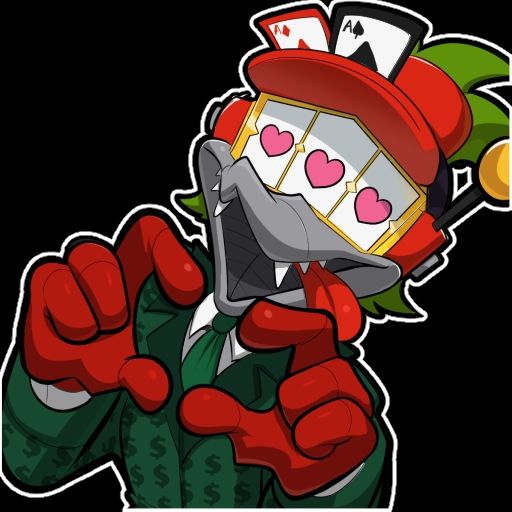 Duck Shuffler Turned to the POV holding up both hands to create a heart shape towards the viewer.

His slot eyes showing a match of 3 hearts in turn.
