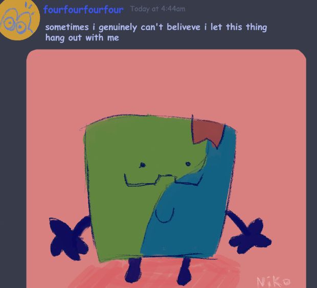 "sometimes i genuinely can't believe i let this thing hang out me"
followed up by a photo of book in all of her greatness