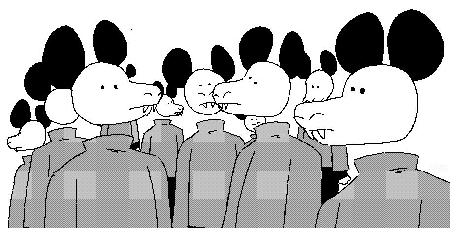 - a bunch of idiots standing around waiting for nothing