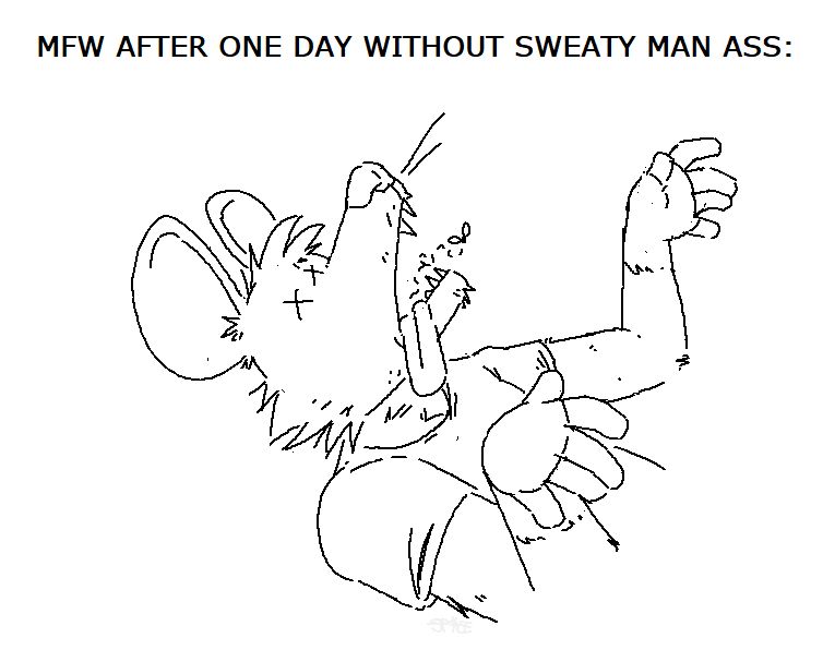 MFW AFTER ONE DAY WITHOUT SWEATY MAN ASS:
💀