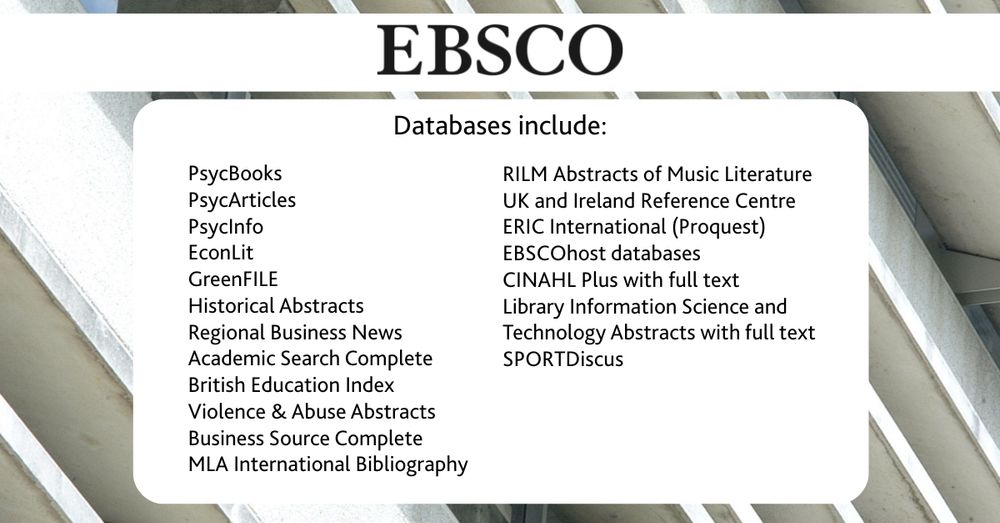 A listing of EBSCO databases affected by the upcoming migration to a new user interface. Action is required!
