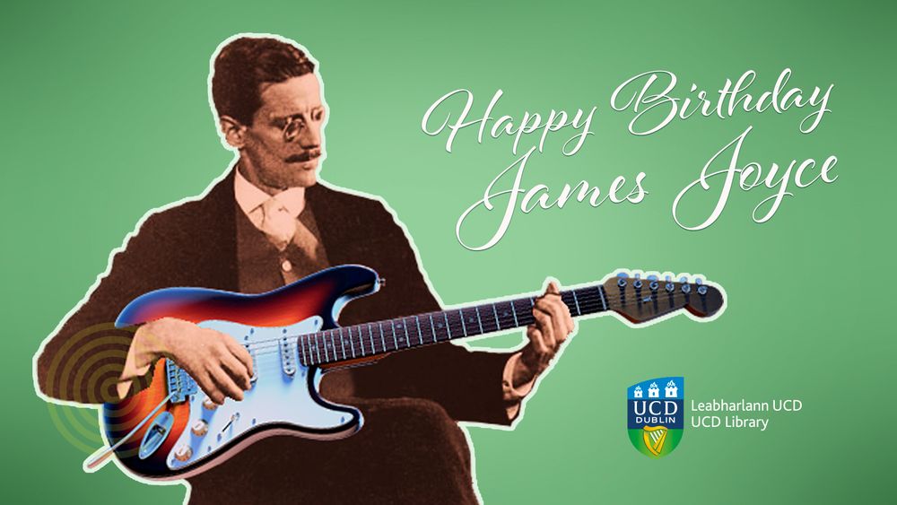 James Joyce with electric guitar