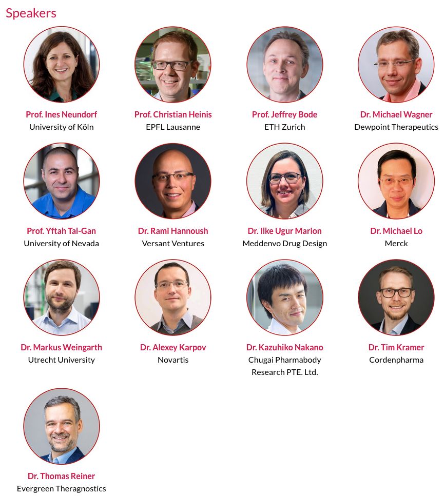 portrait pictures of the confirmed speakers for the peptide therapeutics forum 2025