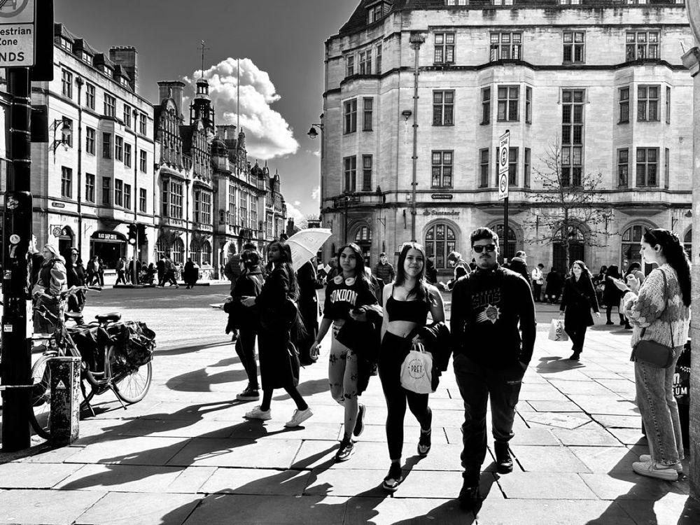 B & W  in the hight streeof Oxford from this summer 
