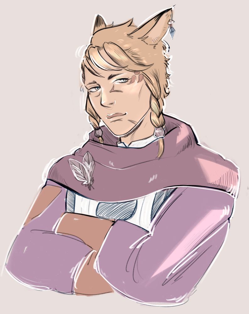 a portrait of la'tier pratima, a ffxiv catboy.