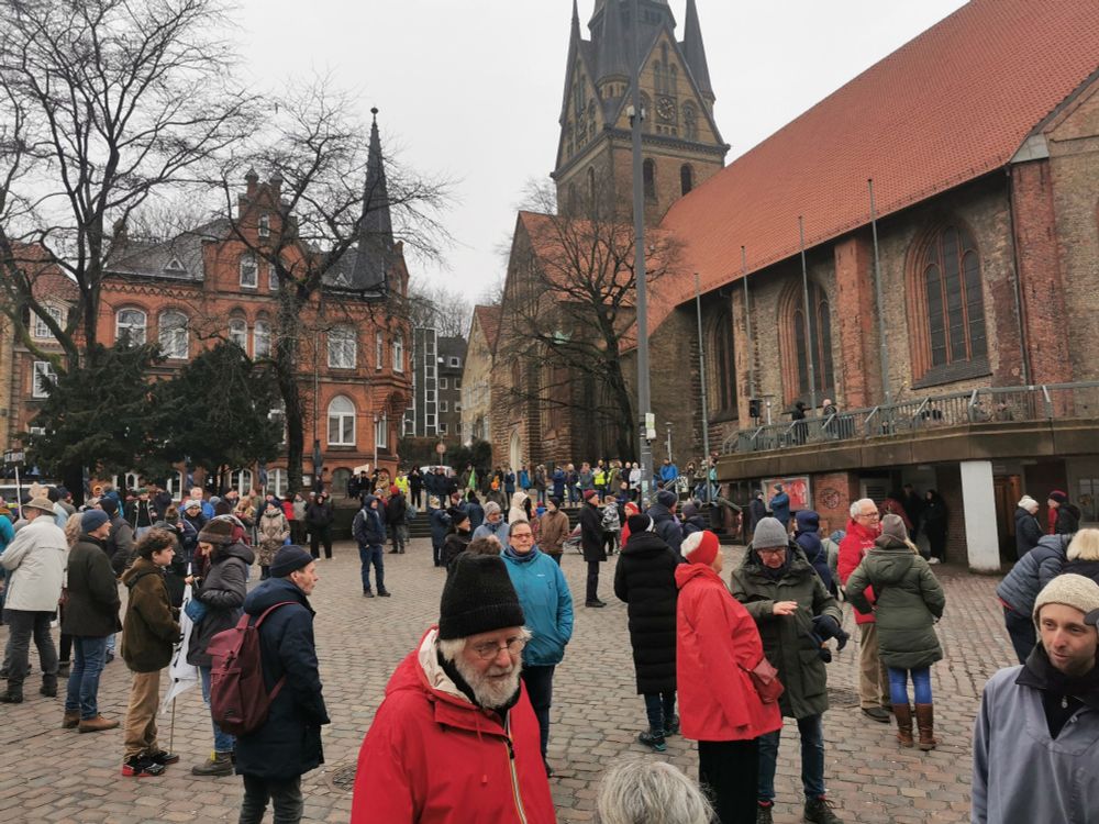 Demoteilnehmer auf dem Flensburger Südermarkt