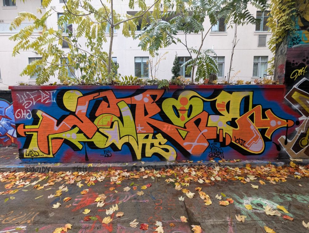 blocky and curvy, slippery celery and scarley letters spell Ware.