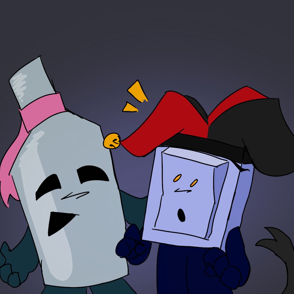 Liy in a jester hat that Bottle gave her :D