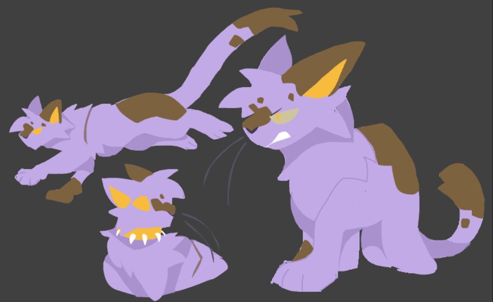 Various doodles of Liy as a cat, also known as Wild'strike.