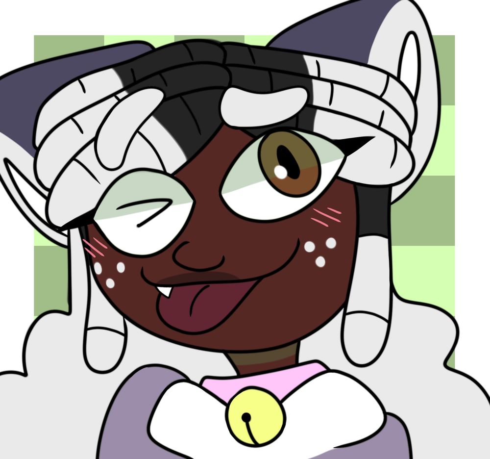Felicia icon in which she's winking happily while tongue sticks out