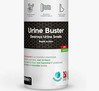 A bottle of ‘urine buster’ cat piss remover.