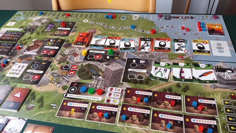 DETECTORAMA boardgame main board. Game end