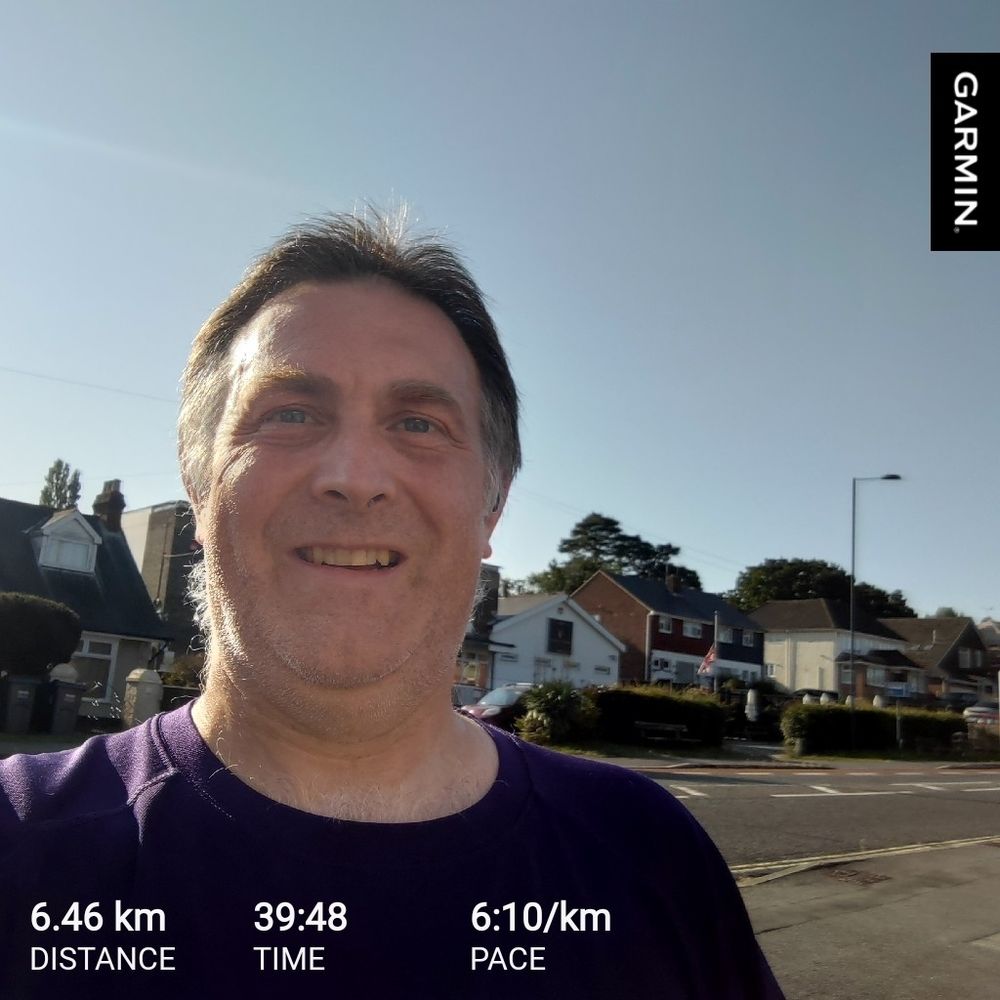 Post run selfie, 6.46km in 39:48 at 6:10/km pace