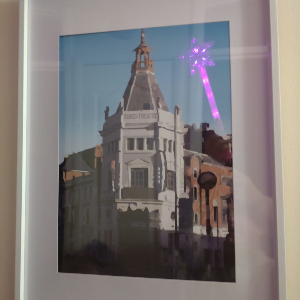 A3 print of a design that shows the Kings Theatre, Portsmouth 