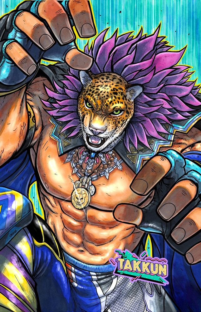 King from Tekken 8 in a grappling action pose