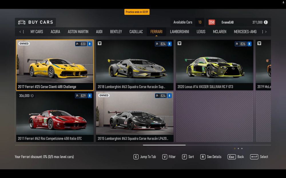Image of cars eligable for the Forza GT3 spec events. 488 Challenge and the Super Trofeo(s) are allowed within the GT3 events despite not being GT3 cars themselves.