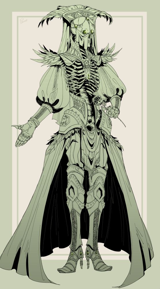 a lich in a fancy outfit that took way too long to line 