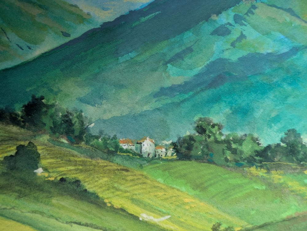 Close up photography of the painting above.