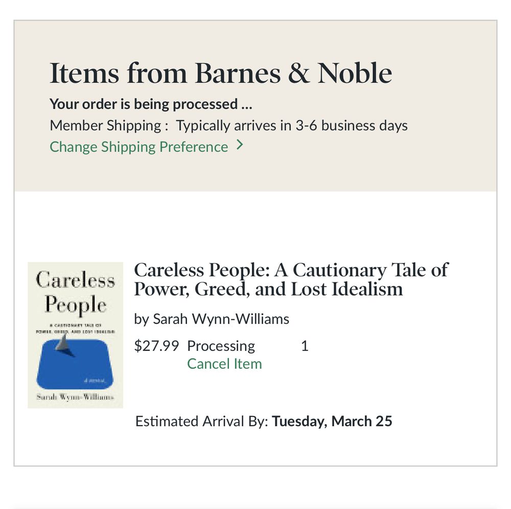 Careless People by Sarah Wynn-Williams from Barnes and Noble