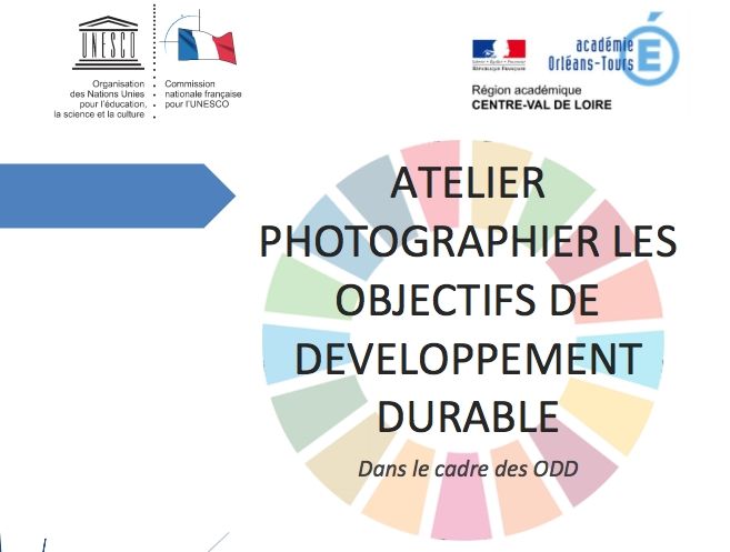 Couverture du livret Atelier photographier les objectifs de développement durable. 