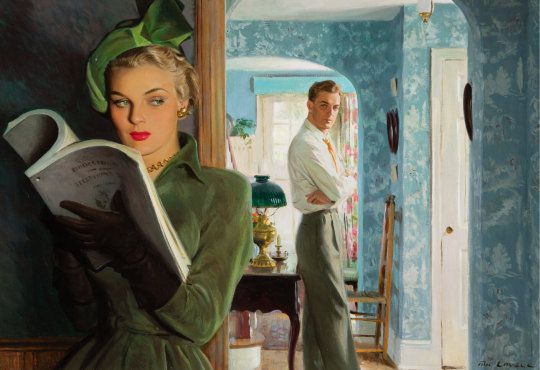 Blackmail, The American Magazine interior, December 1949

painted by Tom Lovell