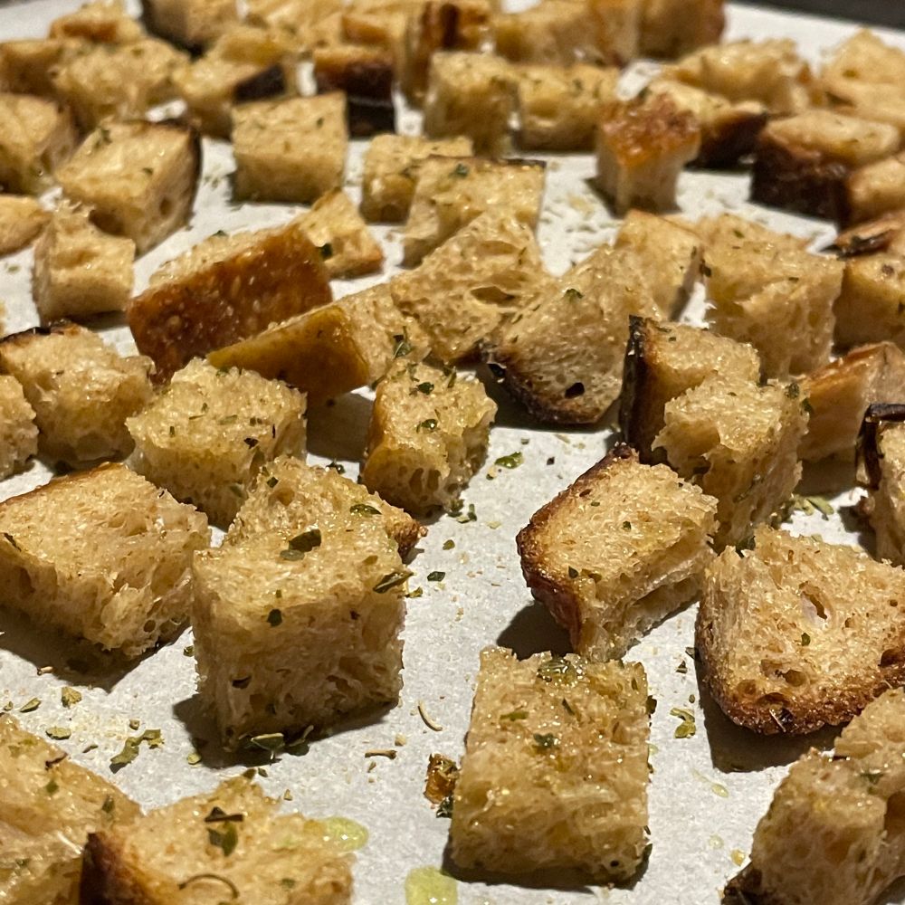 Sourdough croutons