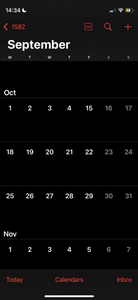 Screencap showing the jump from Oct 4 to 15
