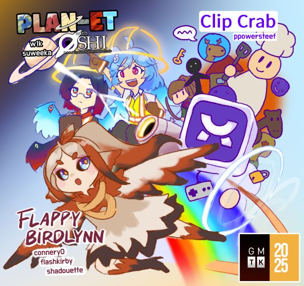 Flappy Birdlynn by connery0, flashkirby, shadouette
Clip Crab by ppowersteef
Plan-Et by w1k, suweeka