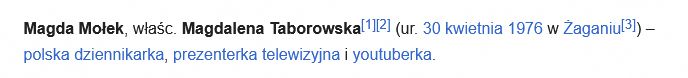 Magda Mołek, właśc. Magdalena Taborowska[1][2] (ur. 30 kwietnia 1976 w Żaganiu[3]) – polska dziennikarka, prezenterka telewizyjna i youtuberka. 