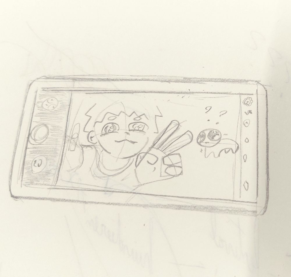 Selfie with Autism creature sketch 