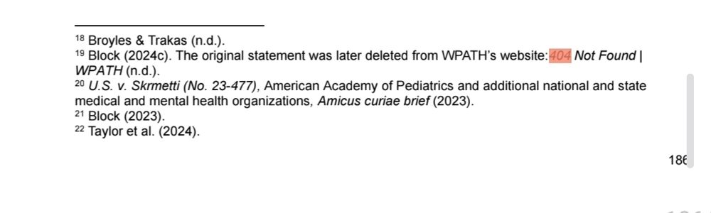 One of the cited sources for the hhs report on trans youth. It says website: 404 not found