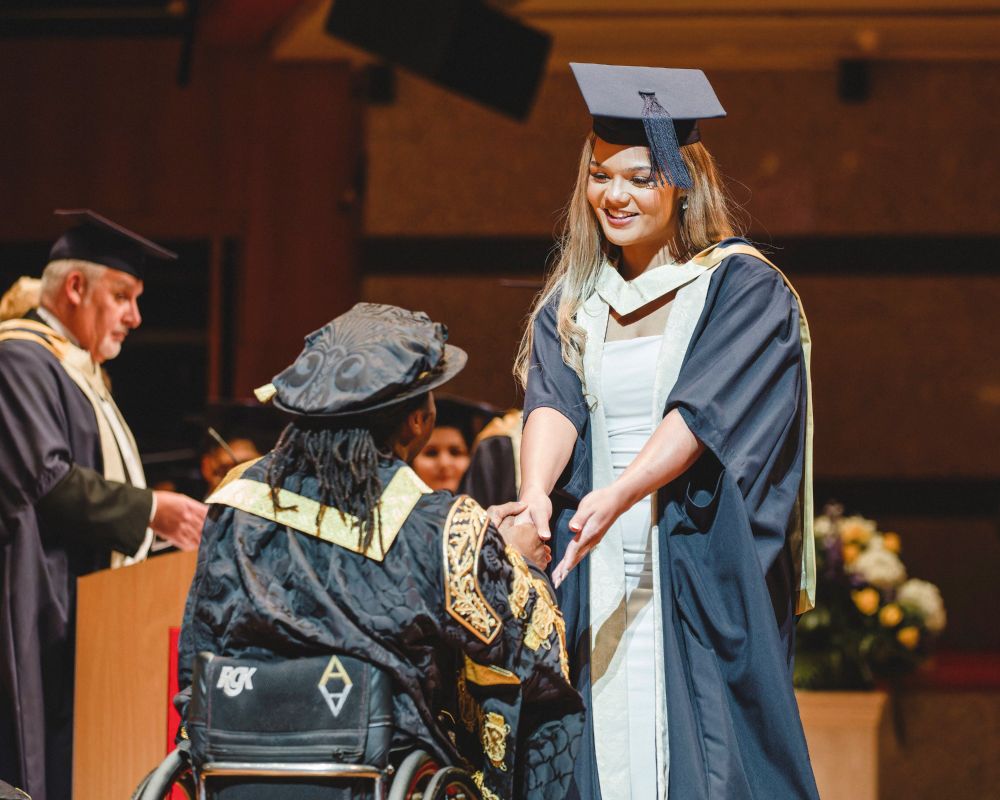 Ade Adepitan at his first BCU graduation ceremony