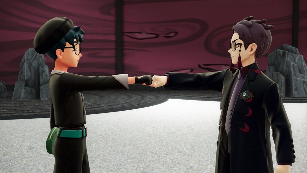 ポケモンZA カラスバとトレーナーがグータッチ