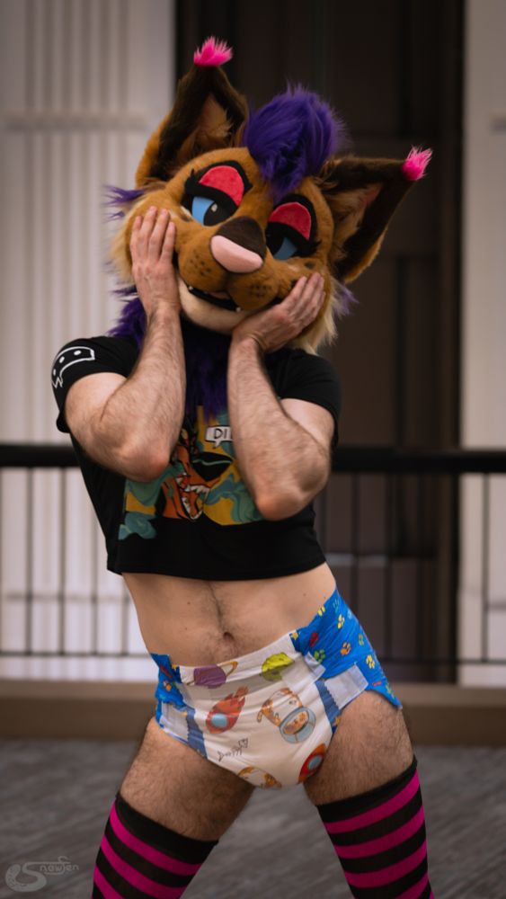 Strobes, post-diaper exploding off of their body, asking, "How could this have happened to me here, at the FWA Hilton, of all places?"
