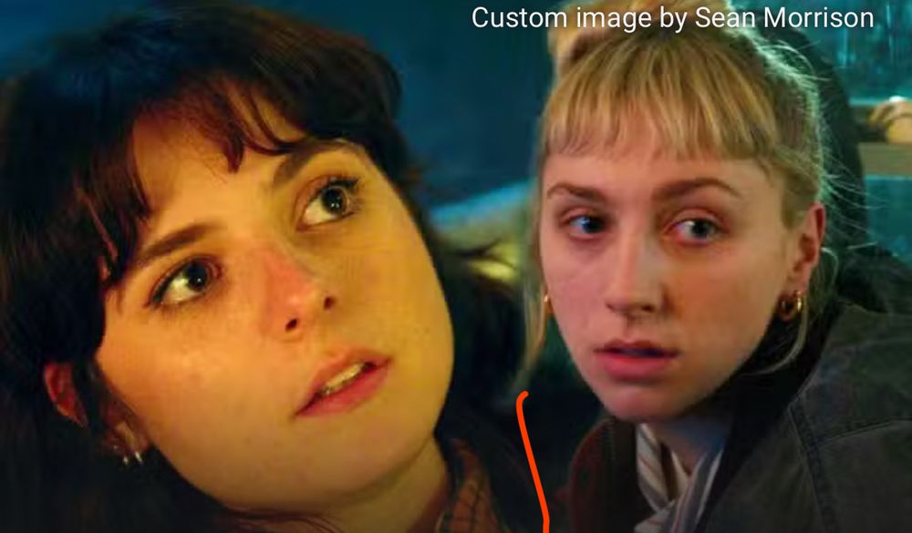 Eleanor and Williams: one dark haired woman and one blonde woman. Both women are hilarious hired assassins and reliable scene stealers in Black Doves. 