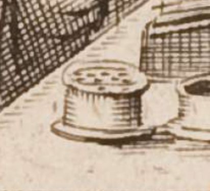 A pounce pot, in German: Streusandbüchse, is shown.