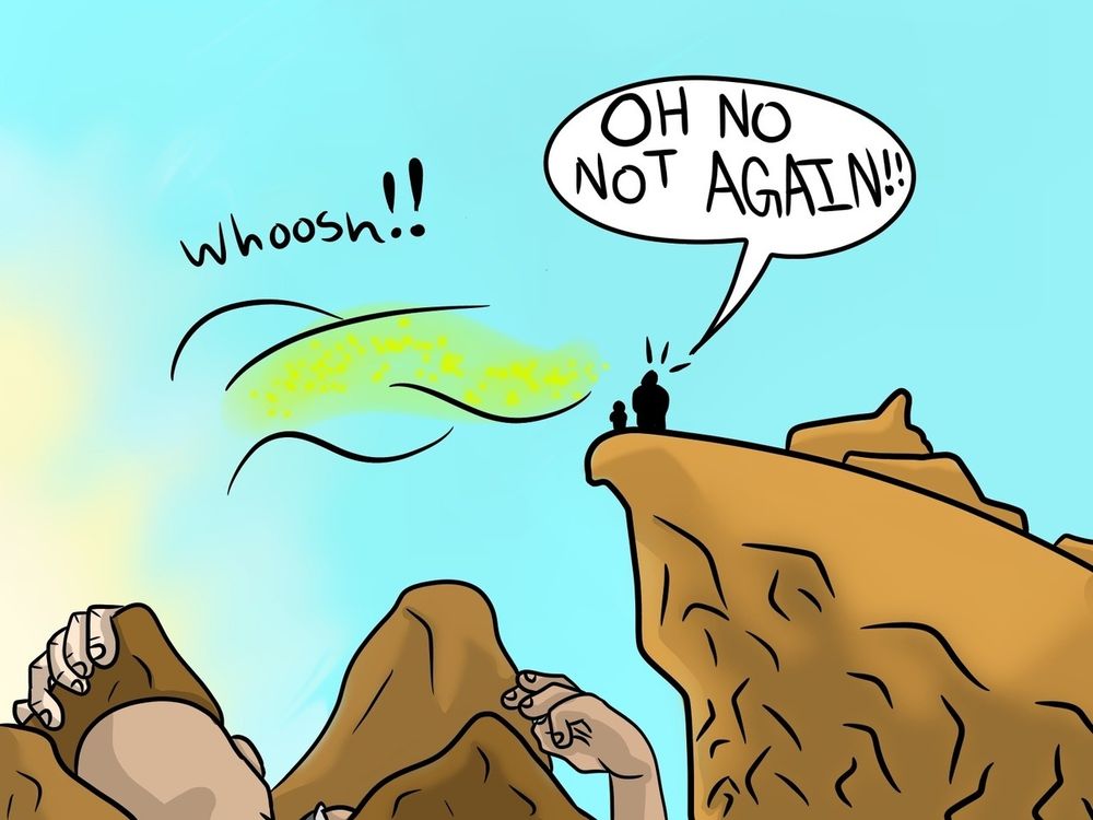 Same image as the last except a gust of wind blows faye's ashes back to the boys. Kratos panics!!! Not wanting to have another family member's ashes imbued on his skin.