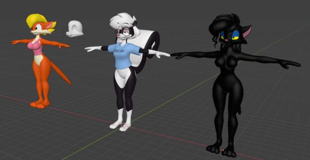 indigo_snep on X: "Bringing the characters and settings of Eric W Schwartz to 3D, attempting to keep their 2D appeal as preserved as I can. Here's the progress of some characters, left to right: Clarisse (80% done) Amy Squirrel (10% Done) Sabrina Conrad (100% Done) Darke Katt (75% Done) More below! https://t.co/kPlJg9teQE" / X