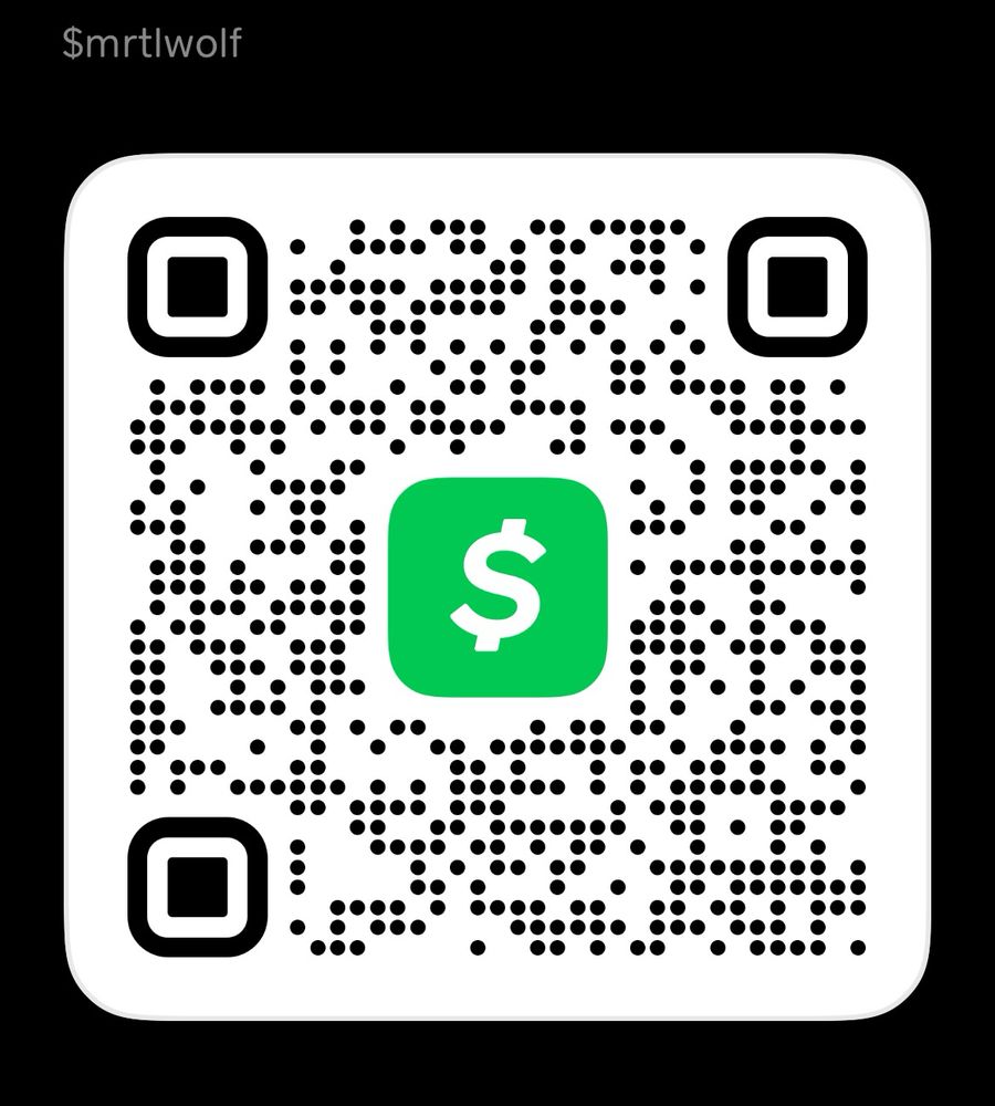 QR code for CashApp for the user $mrtlwolf
