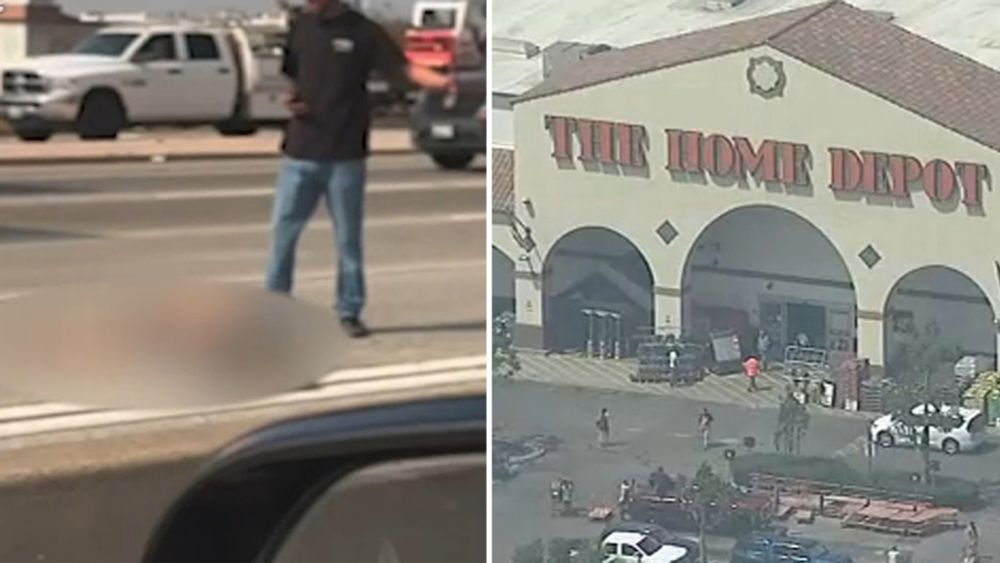 A man was hit and killed on the 210 Freeway Thursday in Monrovia as he was fleeing from an Immigration and Customs Enforcement operation at a Home Depot in Monrovia.