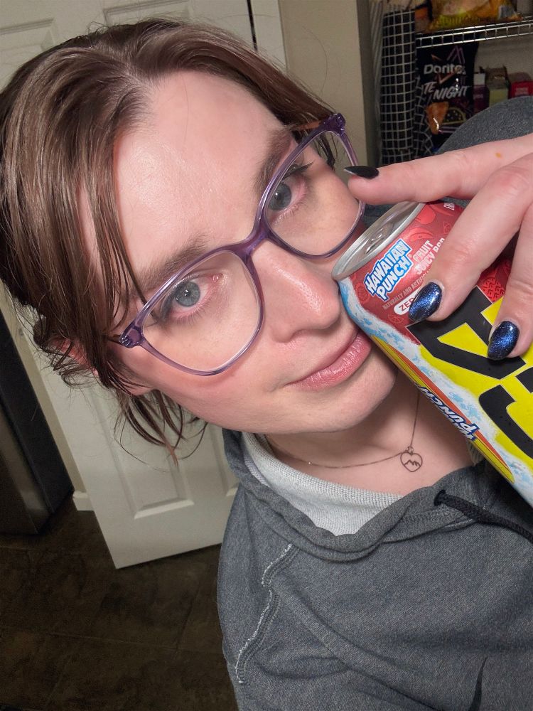 squiggledingle with an energy drink at 2:34am