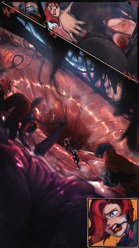 Black widow seems mad for her pants but unaware of whats actually going on, as we can see the group of ant man climbing her moist intimate skin into her open asshole