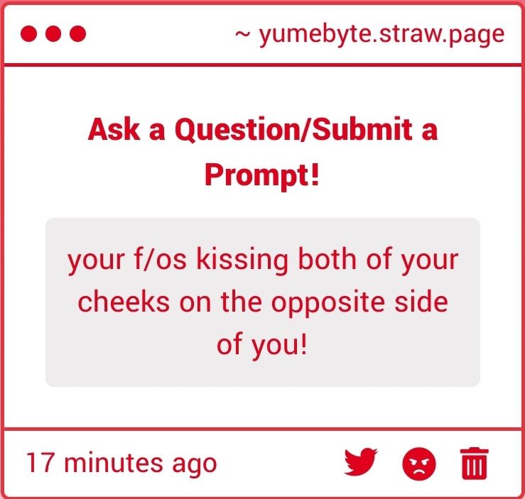 Your f/os kissing both of your cheeks on the opposite side of you!