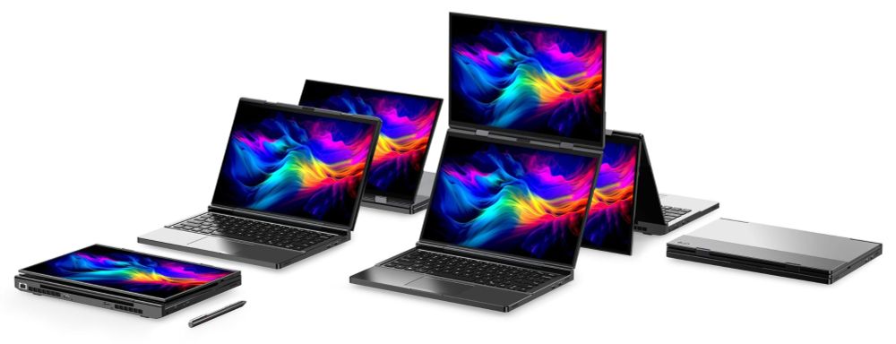 GPD Duo is a dual-screen laptop with two 13.3 inch OLED displays that unfold vertically - Liliputing