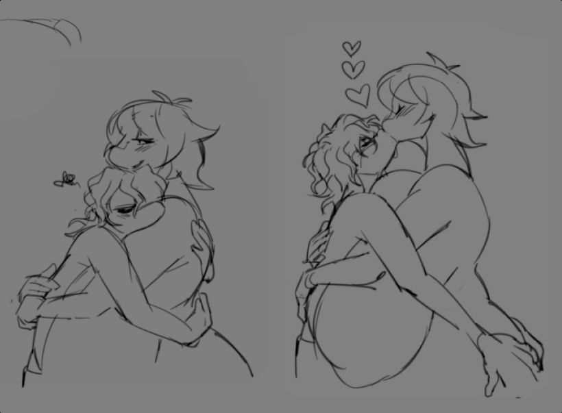 liath using gretch's mouth as a cup to drink stuff out of