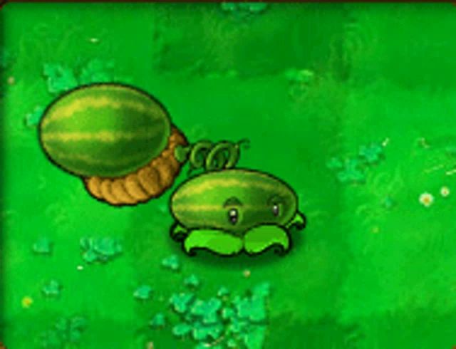 a cartoon of a watermelon sitting on top of another watermelon