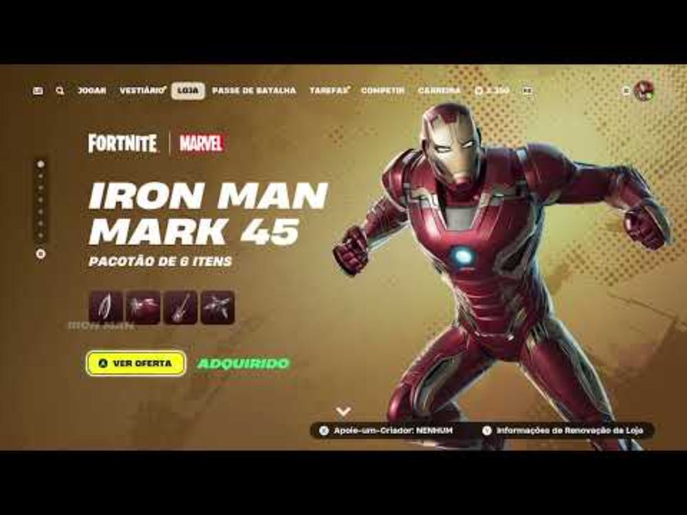 Demonstração Iron Man Mark 45 - Fortnite